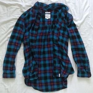 American Eagle Blue Boyfriend Soft Flannel